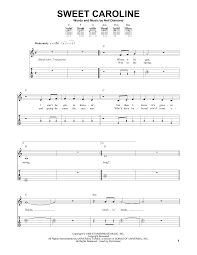 Here is a beautiful collection of free classical guitar tabs. Sweet Caroline Sheet Music Neil Diamond Easy Guitar Tab