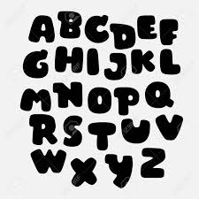 Alphabet printable stencils letters fonts alphabet printable. Black Bubble Alphabet Set Vector Font Graffiti Font Royalty Free Cliparts Vectors And Stock Illustration Image 138706087