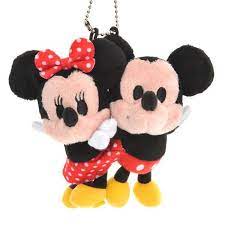 Mickey Minnie Mouse Funny Face Plush Doll Key Chain Disney Store Japan Disney Store Japan Minnie Minnie Mouse