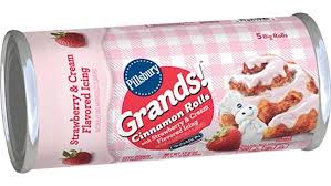 Pillsbury Grands Cinnamon Rolls With Strawberry Cream Flavored Icing In 2020 Cinnamon Rolls Strawberries And Cream Flavors
