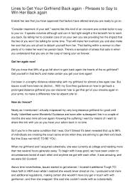 We get it—shopping for your girlfriend is hard. Lines To Get Your Girlfriend Back Again Phrases To Say To Win Her B