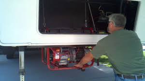 Best generators for travel trailers: Custom 1 Man Rv Generator Loading Storing System Youtube