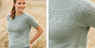 Knit this stunning short sleeved sweater in patons tahiti yarn. Wild Mint Knitted Short Sleeved Sweater Free Knitting Pattern