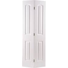 Masonite 30 In X 80 In Cheyenne 2 Panel Camber Top Primed White Hollow Core Smooth Composite Bi Fold Interior Door 97062 The Home Depot Bifold Door Hardware Bifold Doors Bifold Closet Doors