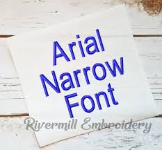Quarter inch font bundle 8. Arial Narrow Machine Embroidery Alphabet Rivermill Embroidery