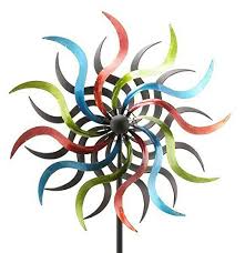 Klassisches Windrad Fur Garten Gross Bunt Metall O 50cm Hohe 180cm Wetterfest Hochwertige Qualitat Stabiler Standstab Gartenstecker Metallwindrad Windrader Gartendeko Amazon De Garten