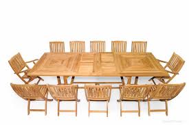 These 12 seater dining tables are robustly crafted from quality, sustainable plantation teak hardwood. Teak Patio Dining Set For 12 Goldenteak Teak Patio