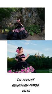 Black And Pink Charro Quince Dress Floral Charro Quinceanera Dress By Ragazza Ragazza Style M15 115 Quinceanera Dresses Charro Dresses Dresses