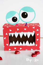 Valentine's day cupcake boxes, valentine's day gift boxes, valentine's card holder boxes and valentine's takeout treat boxes. Monster Valentine Box Skip To My Lou