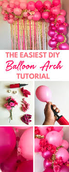 Balloon garland with flowers diy. How To Make A Ombre Pink Balloon Arch With Flowers Pretty Colorful Life