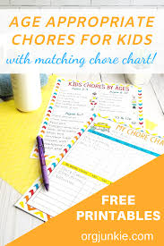 Age Appropriate Chores For Kids With Free Printable Chore Chart