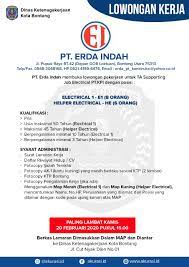 Ayo buruan siapkan diri an daftarkan diri kamu sebelum terlambat. Lowongan Kerja Pt Erdah Indah Akurasi