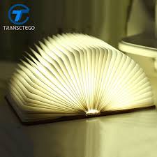 Transctego Mini Usb Night Light Charging Large Star Gift Lamp Rechargeable Led Folding Book Lights Color Fashion Book Lamp Book Lights Decorative Night Lights
