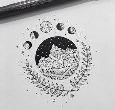 T Shirt Ideas Unique Mountain And Moon Design Shirtideas Mountaindesign Art Drawings Art Sketches Ink Art