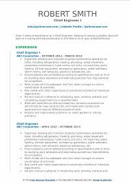 chief engineer resume samples qwikresume