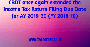 The itr filing last date had been extended several times in the previous years for different reasons. Cbdt Once Again Extended The Income Tax Return Filing Due Date For Ay 2019 20 Fy 2018 19