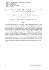 Pdf Improving Student Nurses Clinical Reasoning Skills Implementation Of A Contextualised Guided Learning Experience