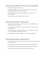 Tamadun islam dan sumbangannya 中1第8课 ( tingkatan1 bab 8) 中文版华语教学 【alen老师 历史教练】. Doc Soalan Soalan Seminar Titas Wei Ken Academia Edu