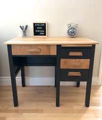 Bureau De Travail Pour Enfant Han Solo De La Collection Noir Bois Par Atelier Chic Vintage Small Desk For Kids By Home Staging Painted Furniture Furniture