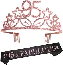 It's a fun and affordable gift (under $25) that he can enjoy long after his big day is over! Buy 95th Birthday Gifts For Women 95th Birthday Tiara And Sash Happy 95th Birthday Party Supplies It S My 95th Birthday Satin Sash And Crystal Tiara Crown 95th Birthday Party Decorations Online In