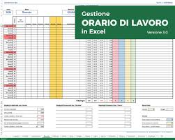 Orario Di Lavoro Con Excel Gestione Presenze Ferie Permessi