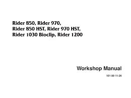 Get this manual by email other manuals of this product. Husqvarna Rider 850 Workshop Manual Pdf Download Manualslib