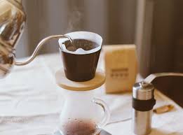Pic Hand Drip Coffee Pouring Water On Coffee Ground With Filter Dri Hand Drip Coffee Coffee Drip Coffee