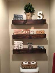 Make sure to look through our pick of 25 decorative bathroom shelf ideas to find some inspiration! 43 Diy Floating Shelves And Bathroom Update Rengusuk Com Floating Shelves Diy Shelves Above Toilet Decor