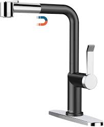 Compare similar pull out kitchen faucets. Buy Appaso Modern Kitchen Faucet With Pull Out Spray Head Black Chrome Magnetic Docking Single Handle Kitchen Sink Faucet With Pull Down Multi Flow Sprayer Escutcheon Plate Stainless Steel Aps202bc Online In Indonesia B08rj9n6qd