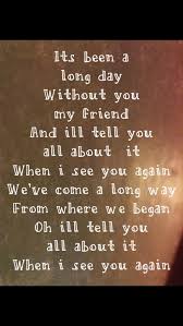 Wiz Khalifa Charlie Puth See You Again Great Song Lyrics Favorite Lyrics Lyrics To Live By