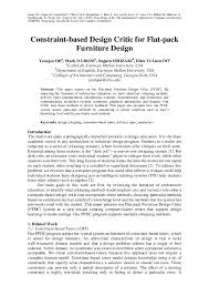 Sample article critique ashford university. Pdf Constraint Based Design Critic For Flat Pack Furniture Design Hiroaki Ogata Academia Edu