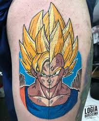 The first two pictures are of a young lady with a vegeta tattoo, signed by christopher sabat. Tattooist Negative Logia Tattoo