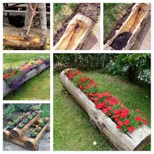 Wonderful Diy Log Planter Log Planter Garden Projects Flower Planters