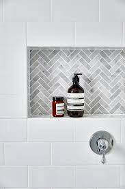 Marble bathroom bathtub tile niches for shower. Tile Shower Niche Bathrooms Remodel Tiny House Bathroom