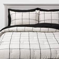 When it gets cooler, prep your bed for winter by swapping for flannel sheets, and stay. Black Windowpane With Black Dot Sheets Printed Microfiber K 7 Piece Bed Set With Sheets Room Essentials Target