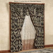 This modern, custom ashley valance is a black belt home decor original that was designed and constructed by me. Fenmore Damask Waterfall Valance Window Treatment