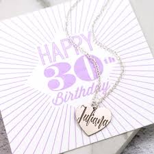 She will look like a princess for her. 30th Birthday Her Sterling Silver 30th Birthday Gift Her 30th Birthday Dainty Name Necklace Dirty Thirty 30th Birthday Card