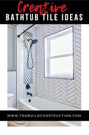 Modern rodeo glass paneled tile shelves. Creative Bathtub Tile Ideas And Inspiration Trubuild Construction