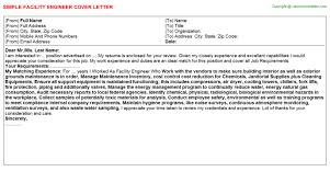 Here's a sample cover letter for you to reference if you're seeking a writing job, including wording tips and points to cover. Facility Engineer Cover Letters