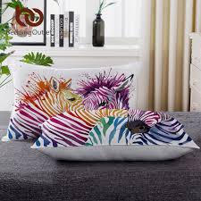 modern style cotton linen printed zebra finished curtain home decorative photography props fashion throw pillows animal print throw pillows watercolor bedding