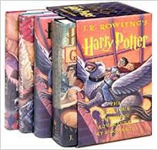 Handy storage box fashioned to look like a steamer trunk. Harry Potter 4 Volumes Set J K Rowling Mary Grandpre 9780439249546 Amazon Com Books