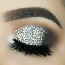 silver glitter eyeshadow shared by