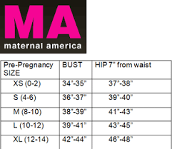 Maternity Size Chart Motherhood Closet Maternity Consignment