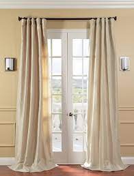 Beige Faux Silk Taffeta Curtain Drapes Curtains Curtains Silk Drapes