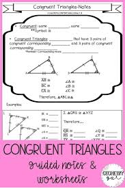 Congruent Triangles Worksheet Answer Key Congruent Triangles Notes And Worksheets In 2020 Congruent Triangles Worksheet Triangle Worksheet Algebra Worksheets