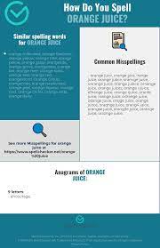What does it mean to have orange juice in spanish? Correct Spelling For Orange Juice Infographic Spellchecker Net