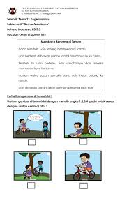Tes tertulis (buku siswa) 3. Mengurutkan Cerita Bergambar Worksheet