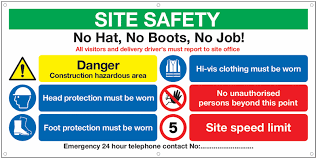 Fire safety solution for home and business. Site Safety Signage No Hat No Boots No Job Safetyshop
