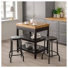 Vadholma Kitchen Island Black Oak Width 31 1 8 Ikea Ilot Cuisine Cuisines Design Cuisine Noire