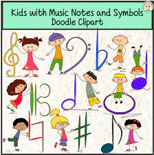 Kids Are Holding Basic Music Symbols Bass Clef Treble Clef Alto Clef Flat Sharp Natural Whole Note Half Note Kids Music Room Music Notes Music For Kids